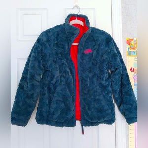 The North Face youth kids reversible jacket Large girls red and blue